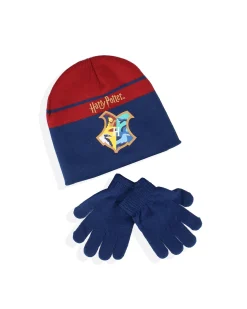 HARRY POTTER - Completo da bimbi con cappello, sciarpe e guanti blu