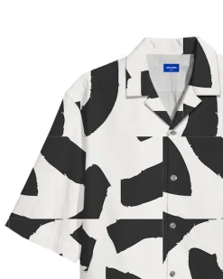 JACK&JONES - Camicia bianca e nera a manica corta