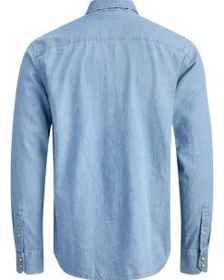JACK & JONES - CAMICIA JEANS MANICA LUNGA LIGHT BLUE DA UOMO