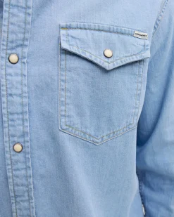 JACK & JONES - CAMICIA JEANS MANICA LUNGA LIGHT BLUE DA UOMO