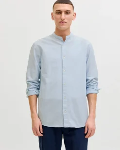 JACK & JONES -CAMICIA MANICA LUNGA CELESTE DA UOMO