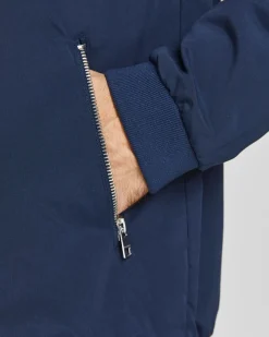 JACK & JONES - GIUBBINO BOMBER BLU DA UOMO RUSH HARRINGTON