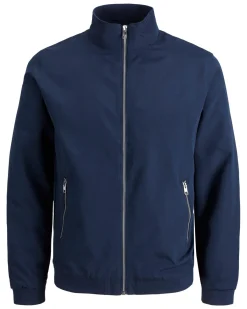 JACK & JONES - GIUBBINO BOMBER BLU DA UOMO RUSH HARRINGTON