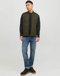 JACK&JONES - SMANICATO TRAPUNTATO VERDE MILITARE DA UOMO
