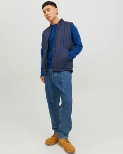 JACK&JONES - SMANICATO TRAPUNTATO BLU DA UOMO