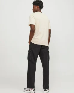 JACK&JONES  T-SHIRT BEIGE DA UOMO IN COTONE