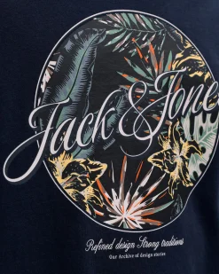 JACK&JONES - Tshirt manica corta honolulu blu con stampa