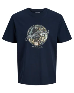 JACK&JONES - Tshirt manica corta honolulu blu con stampa