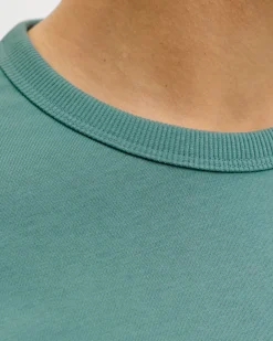 JACK&JONES - Tshirt manica corta college verde salvia con logo