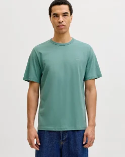 JACK&JONES - Tshirt manica corta college verde salvia con logo