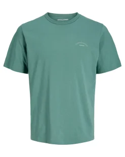 JACK&JONES - Tshirt manica corta college verde salvia con logo