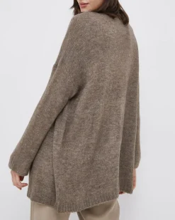 JACQUELINE DE YONG - Cardigan Elanora manica lunga knit noos marrone