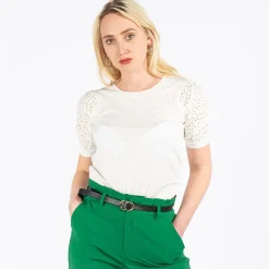 JACQUELINE DE YONG - MAGLIA DONNA CON DETTAGLI IN PIZZO