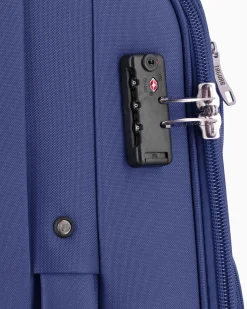 JAGUAR - TROLLEY BLU IN TESSUTO CON DOPPIA TASCA FRONTALE, COMBINAZIONE TSA E 4 RUOTE