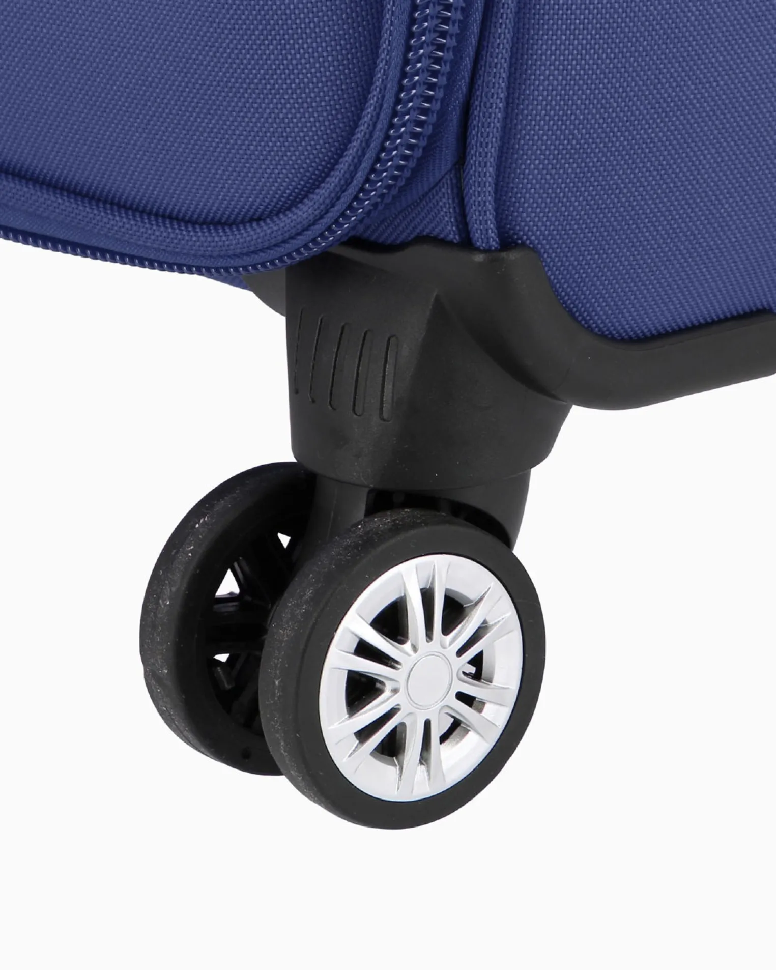 JAGUAR - TROLLEY BLU IN TESSUTO CON DOPPIA TASCA FRONTALE, COMBINAZIONE TSA E 4 RUOTE