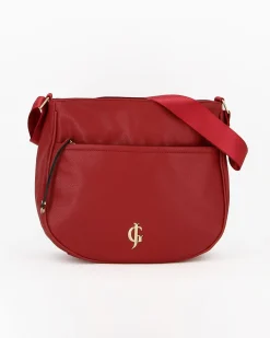 JUST GOLF - Borsa rossa con tasca frontale e tracolla regolabile