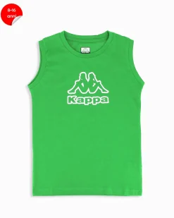 KAPPA - Canotta ragazzo verde ragazzi 8-16 anni in cotone