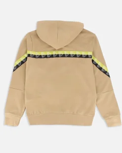 KAPPA - COMPLETO TUTA FELPA BEIGE  FULL ZIP CON CAPPUCCIO 8-16 ANNI