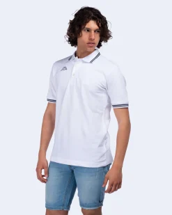 KAPPA - POLO BIANCA DA UOMO CON BORDINO A CONTRASTO LOGO MALTAX 5