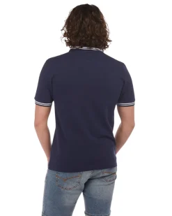 KAPPA - POLO BLU DA UOMO CON BORDINO A CONTRASTO LOGO MALTAX 5