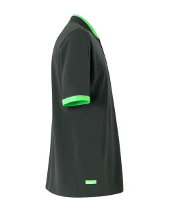 KAPPA - POLO MEZZA MANICA UOMO LOGO NEON VERDE SCURO CON DETTAGLI VERDE FLUO, 341N22W-A1T
