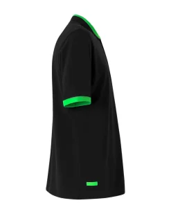 KAPPA - POLO MEZZA MANICA UOMO LOGO NEON NERA CON DETTAGLI VERDE FLUO , 341N22W-A19