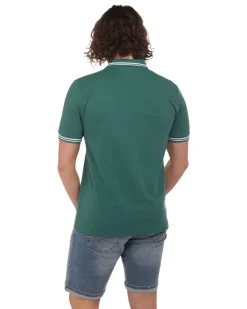 KAPPA - POLO VERDE DA UOMO CON BORDINO A CONTRASTO LOGO MALTAX 9