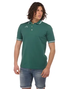KAPPA - POLO VERDE DA UOMO CON BORDINO A CONTRASTO LOGO MALTAX 9