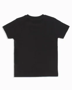 KAPPA -Tshirt manica corta nera ragazzi 8-16 anni in cotone