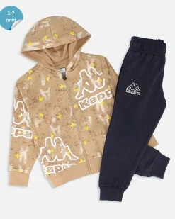 KAPPA - TUTA COMPLETA BIMBO CON FELPA BEIGE FULL ZIP