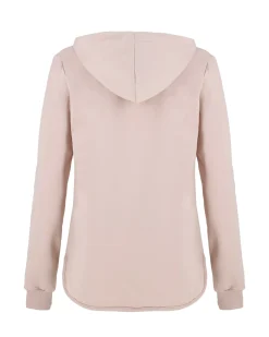 KEITH HARI - DONNA FELPA beige FULL ZIP CON CAPUCCIO