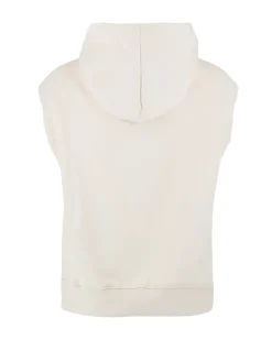 KEITH HARI - DONNA GILET  BEIGE TAGLIO VIVO