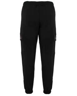 KEITH HARI - DONNA PANTALONE TUTA NERO CON TASCONI