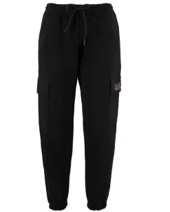 KEITH HARI - DONNA PANTALONE TUTA NERO CON TASCONI