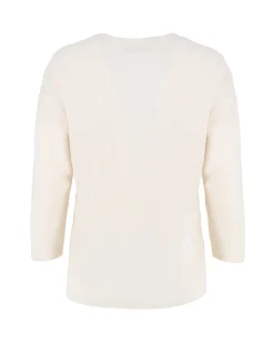 KEITH HARI - DONNA TSHIRT CREMA CON MANICA 3/4