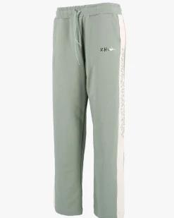 KEITH HARING - Pantalone con bande Mylar verde salvia da donna in cotone