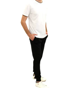KEY UP - PANTALONE DA TUTA UOMO NERO IN JERSEY, 2JB81/1246