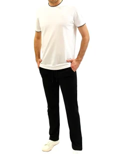 KEY UP - PANTALONE UOMO NERO IN JERSEY FONDO DRITTO - 2JB77/0002