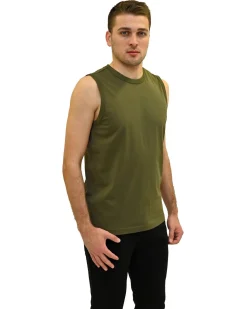 KEY UP - TSHIRT SMANICATA VERDE OLIVA DA UOMO IN COTONE JERSEY (STANDARD OEKO-TEX)