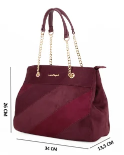 LAURA BIAGIOTTI - Borsa a due manici scamosciata bordeaux