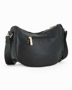 LAURA BIAGIOTTI - Borsa mezzaluna nera con tasca posteriore