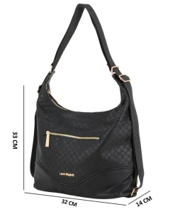 LAURA BIAGIOTTI - Borsa/Zaino nera trapuntata con tasca frontale e posteriore