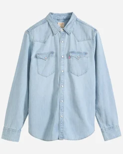 LEVI'S - CAMICIA MANICA LUNGA BARSTOW WESTERN DENIM CHIARO DA UOMO, 85744_0118
