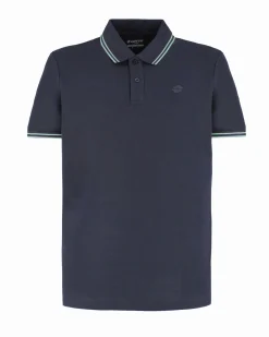 LOTTO - POLO MEZZA MANICA UOMO BLU CON RIGHINO AZZURRO CLASSICA  - 219238/B72