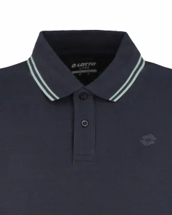 LOTTO - POLO MEZZA MANICA UOMO BLU CON RIGHINO AZZURRO CLASSICA  - 219238/B72