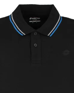 LOTTO - POLO MEZZA MANICA UOMO GRIGIA CON RIGHINO GRIGIO E BLU CLASSICA  - 219238/D7C
