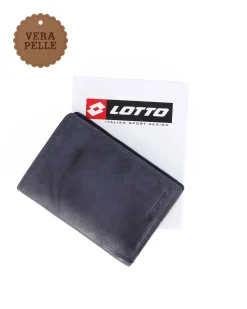 LOTTO - Portafoglio uomo blu in VERA PELLE