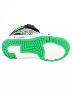 MINECRAFT - Sneakers alta da bambino nera e verde con  strappo, numerata 25/32