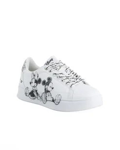 MINNIE - Scarpa sneakers bianca da donna con stampa laterale e lacci love