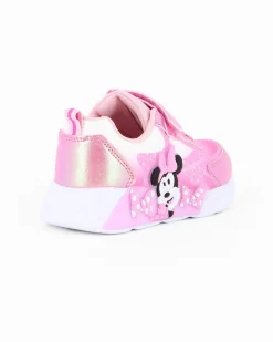 MINNIE - Sneakers rosa da bimba con luci e strappo, numerata 24/30